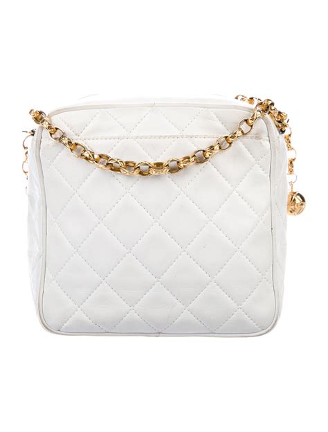 chanel quilted white bag|white chanel crossbody bag.